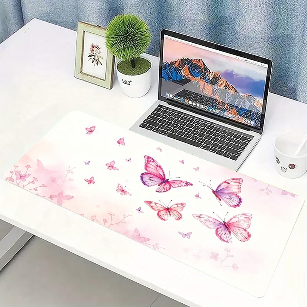 Pc Gaming Pink - Alas Mouse Gaming Besar Motif Kupu-Kupu