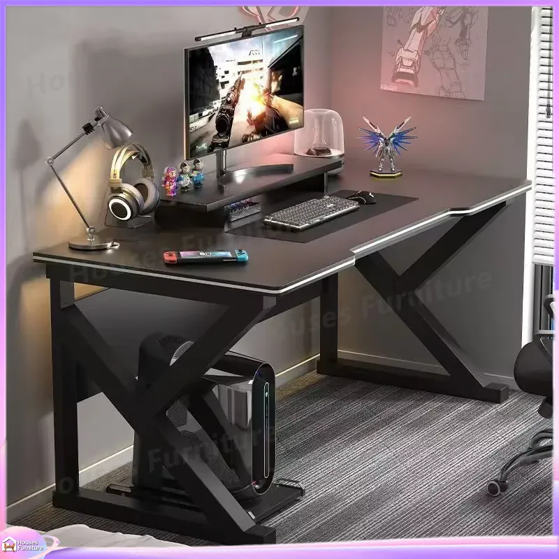 Pc Gaming Cafe - Meja Gaming Cafe Metal Hitam MDF
