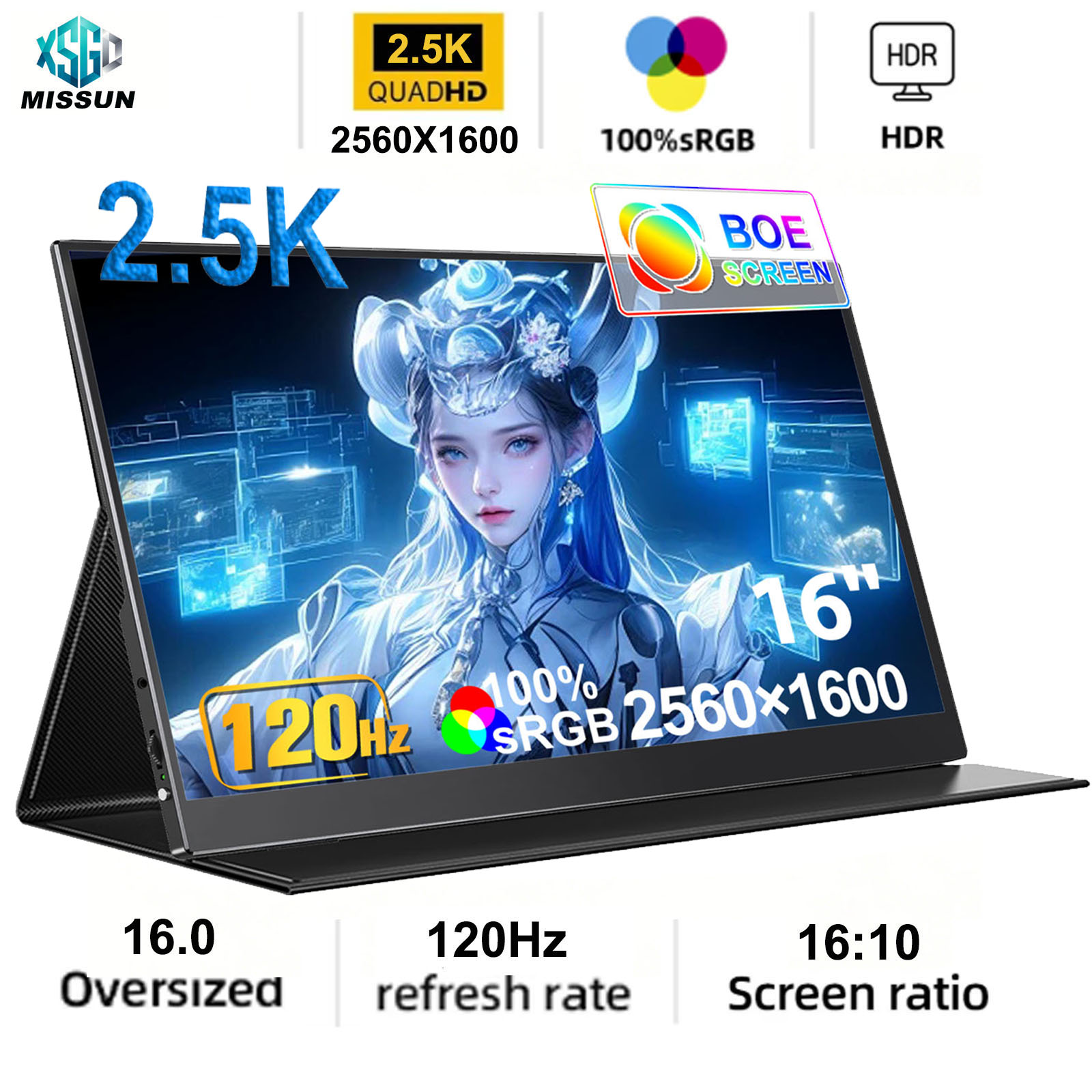 Pc Gaming Vs Ps5 - Monitor Portabel Non-Touch 14/15.6/16 inci Panel