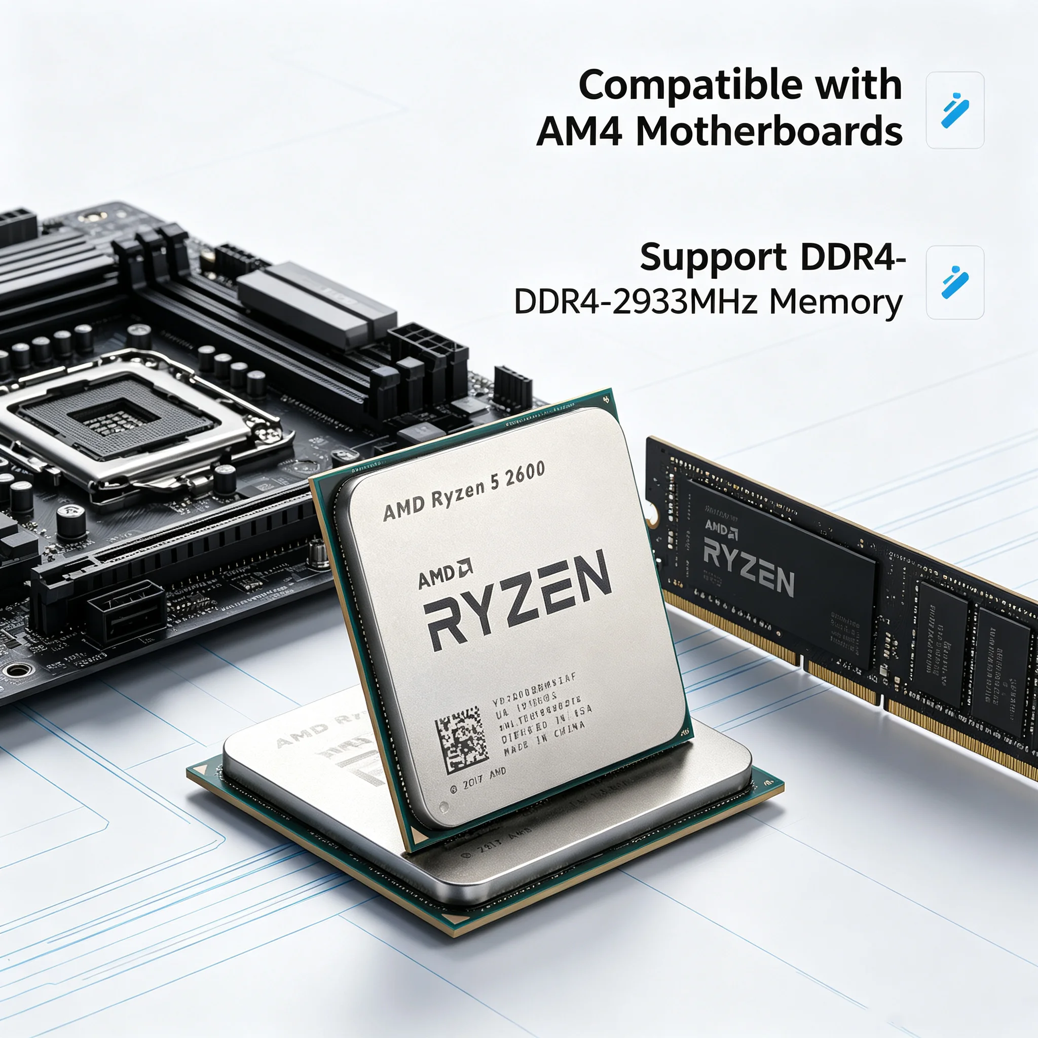 Pc Gaming Amd Ryzen 5 - Prosesor AMD Ryzen 5 2600 3.4GHz