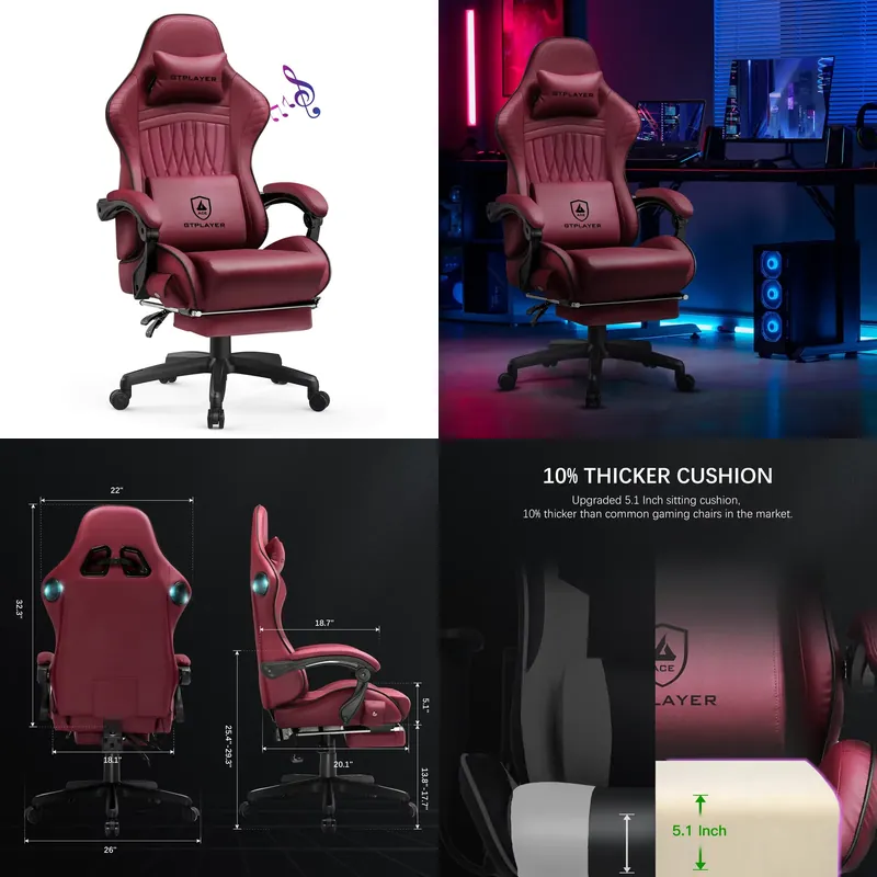 Pc Gaming Usa - Kursi Gaming GTPLAYER dengan Speaker, Kursi