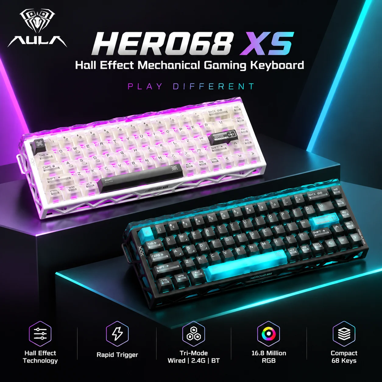 Aula Hero68 XS, Keyboard Gamin - Pc Gaming Keyboards ulasan dan harga