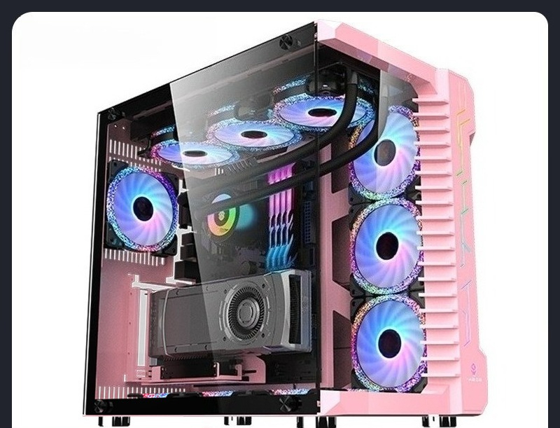 Casing PC dengan Panel Samping - Pc Gaming Cafe ulasan dan harga