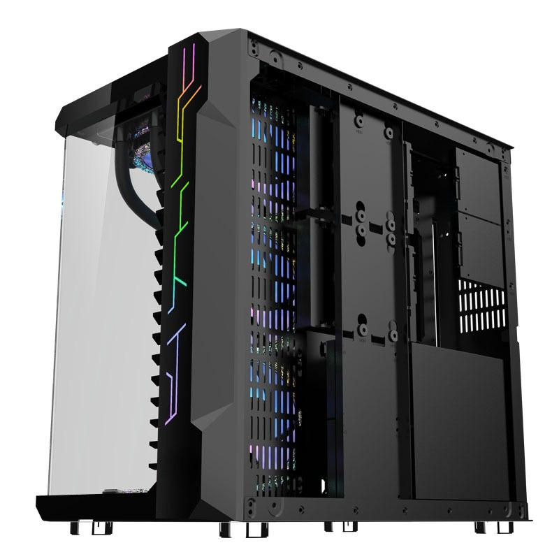 Casing PC dengan Panel Samping - Pc Gaming Cafe ulasan dan harga