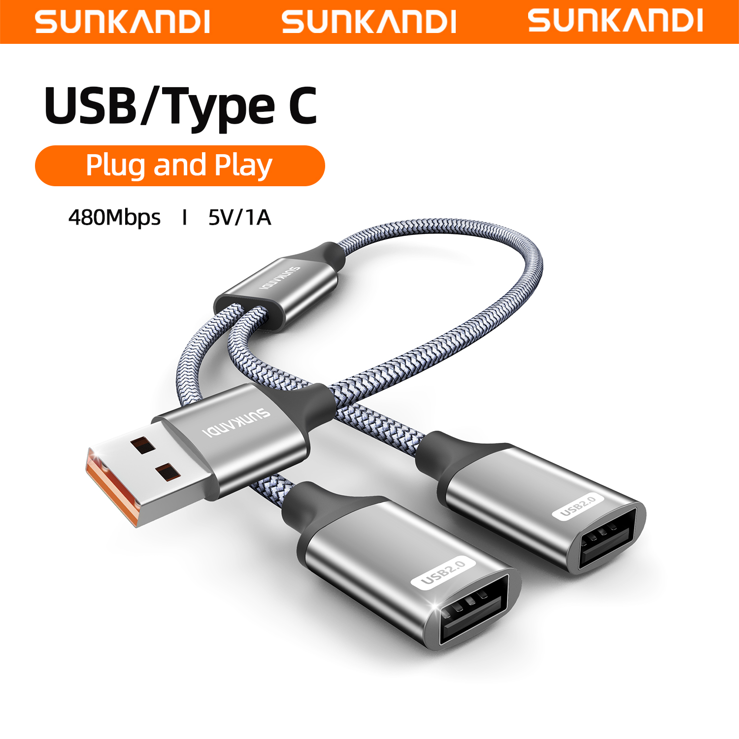 SUNKANDI USB A Splitter, Kabel - Usb Hub Gaming ulasan dan harga