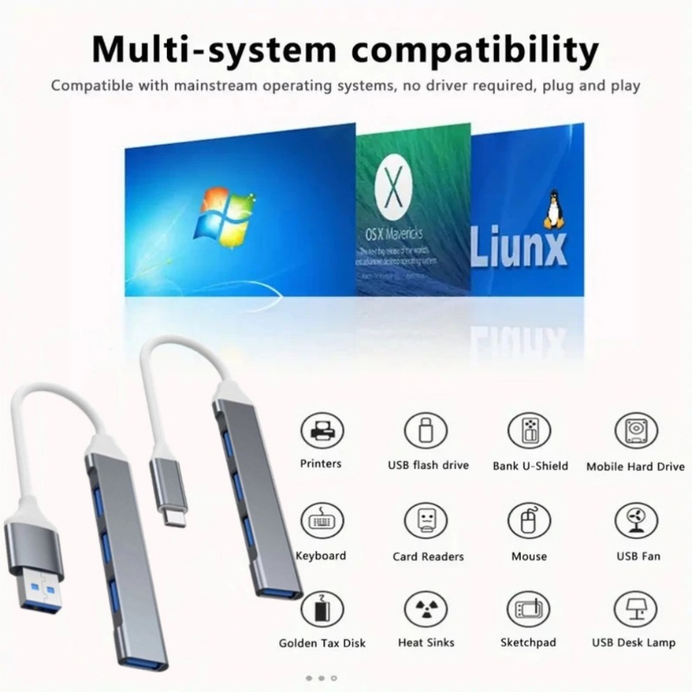 USB 3.0 Hub 4 in 1, USB Hub ke - Usb Hub Gaming ulasan dan harga