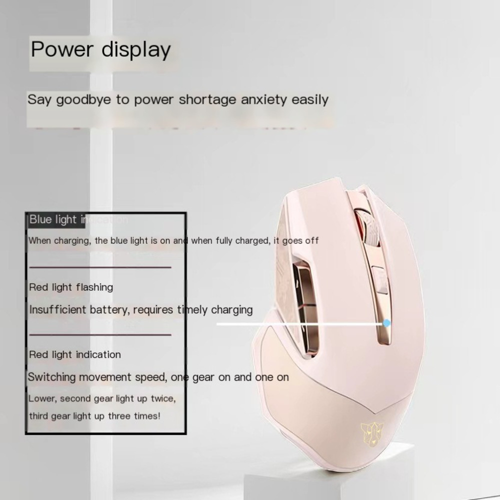 Mouse game tipe-c tanpa kabel  - Pc Gaming Pink ulasan dan harga