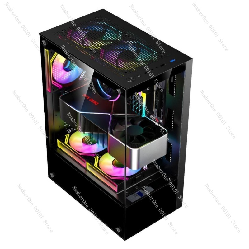 Casing Komputer Tempered Glass - Pc Gaming Cafe ulasan dan harga