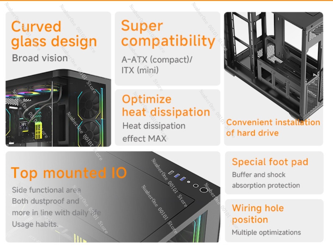 Casing PC Gaming ATX Kaca Temp - Pc Gaming Cafe ulasan dan harga