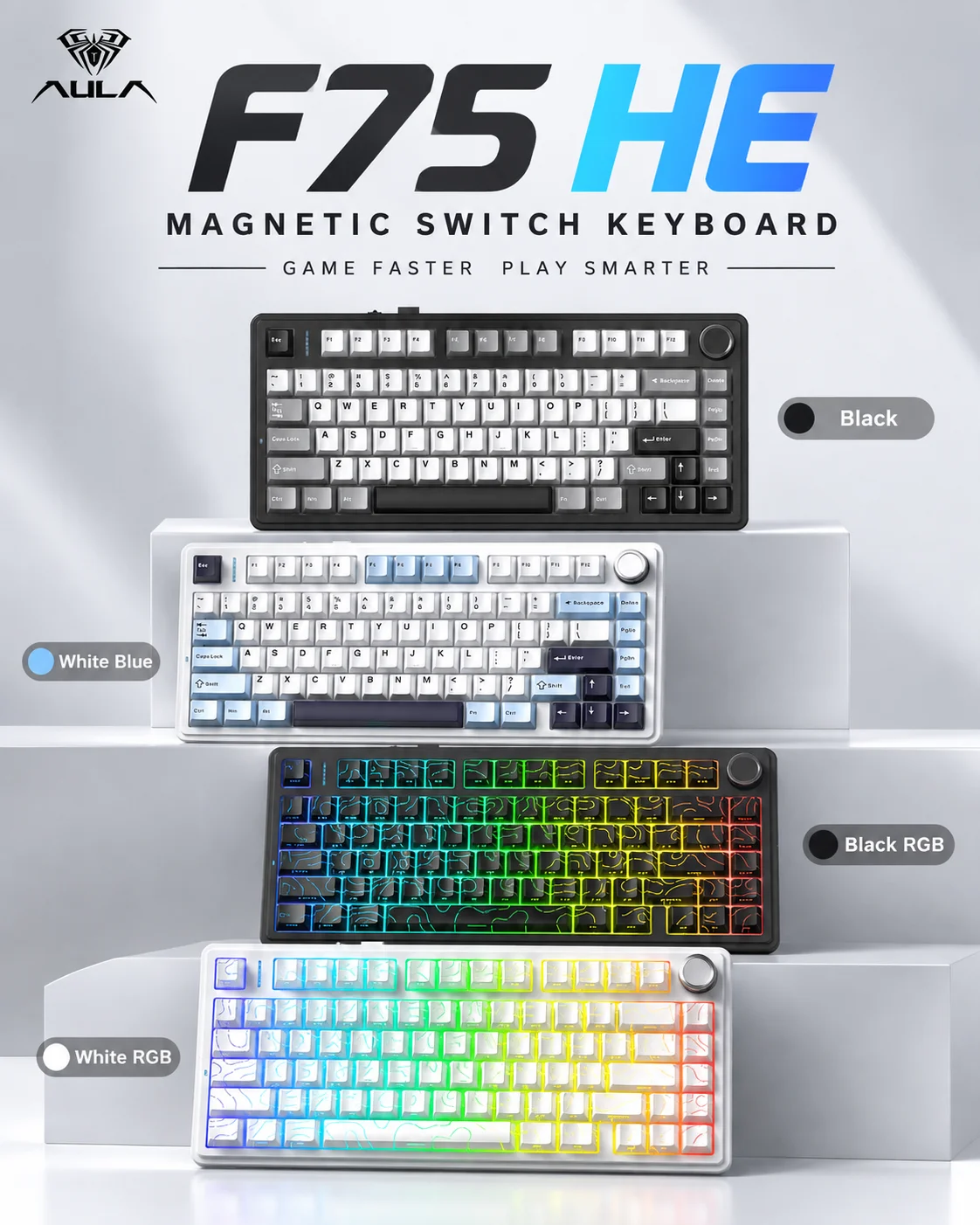 AULA F75 HE Keyboard Mekanik G - Pc Gaming Keyboards ulasan dan harga