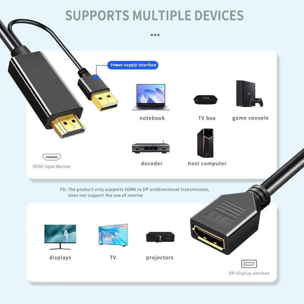 Kabel HDMI ke DisplayPort 4K@6 - Pc Gaming Vs Ps5 ulasan dan harga