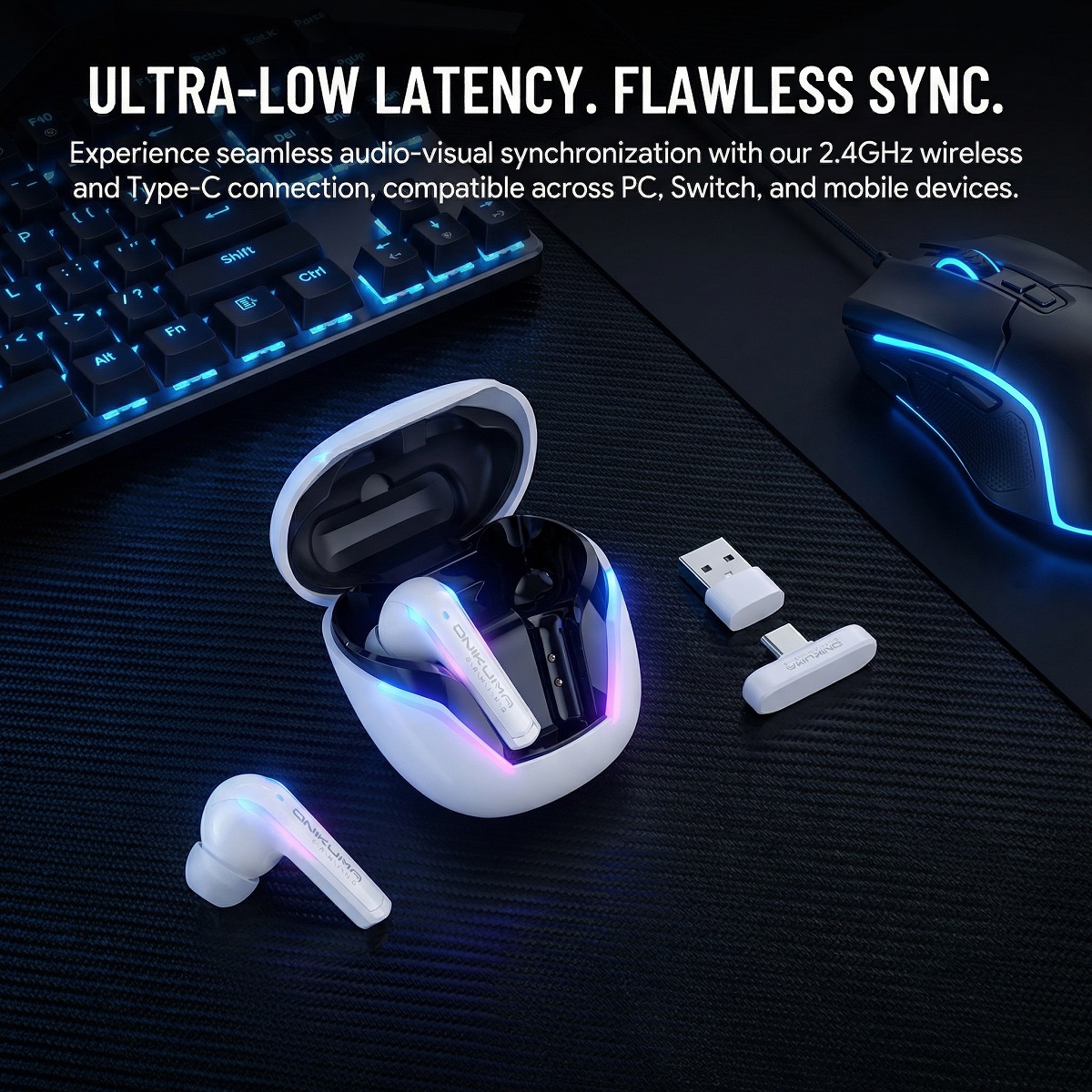 Earbud Gaming Nirkabel ONIKUMA - Pc Gaming Vs Ps5 ulasan dan harga